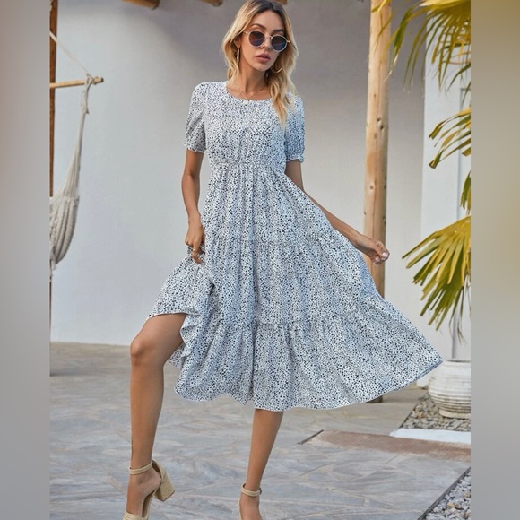 SHEIN Dresses & Skirts - SHEIN midi dress size large Dalmatian print